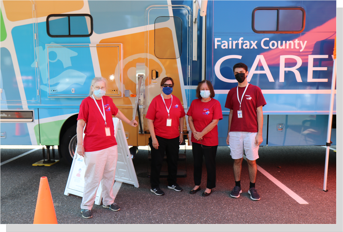 MRC volunteers with the Fairfax County CareVan at a vaccine event.